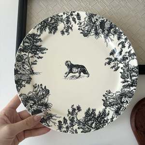 Assiette en céramique vintage française, assiette à dessert, assiette à gâteau pour le thé de l'après-midi - Product Image 2