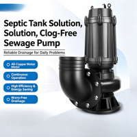 Pompe centrifuge triphasée WQ en fonte anti-colmatage pour eaux usées, irrigation agricole et levage d'eau à haut débit
