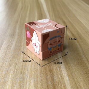 Cadeaux promotionnels OEM Impression UV personnalisée carrée 3x3 Vitesse de rotation Puzzle <span class=keywords><strong>Cube</strong></span> Jouet en plastique Mini <span class=keywords><strong>3</strong></span>.5cm Cubes magiques - Product Image 2