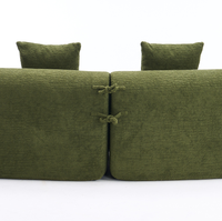 Moderne nuage 4 places sectionnel canapé incurvé usine directe chenille vert minimaliste salon canapé convertible pas de montage