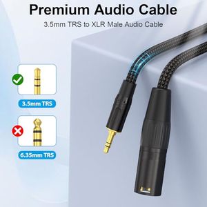 Dajiang OEM Tùy Chỉnh Xlr Nam Để <span class=keywords><strong>3.5Mm</strong></span> Trs Nam Không Cân Bằng Cáp <span class=keywords><strong>Mini</strong></span> Jack Trs Stereo <span class=keywords><strong>Adapter</strong></span> Nylon Bện Dây Mic - Product Image 4