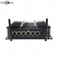 Computadora Industrial sin Ventilador EGLOBAL, Intel Core I3-7100U, DDR3L, MSATA SSD, Win10 HD, 2*COM, 4*USB, 6*RJ45, Giga LAN, Mini PC Linux