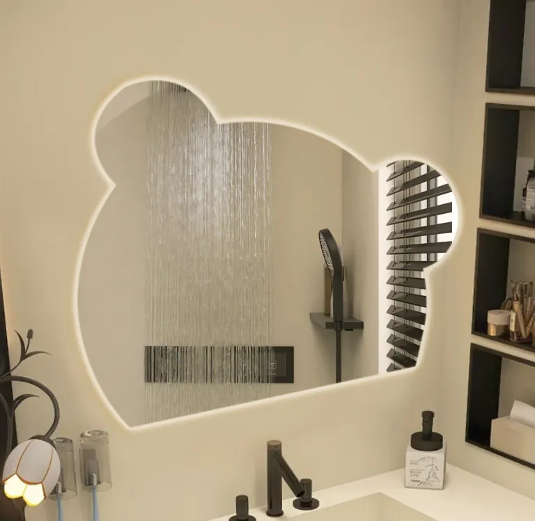 Montiertes beleuchtetes Badewannen-Makeup mit Touch-Steuerung Switch led-Badezimmerspiegel-Defogger dekorativer Wandspiegel