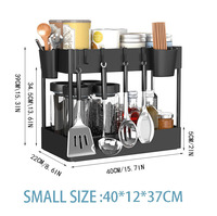 Étagère de rangement coulissante double couche pour évier, boîte de rangement de cuisine, support multifonctionnel de comptoir pour assaisonnements