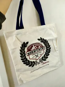Reusable Cotton Travel Shopper Tote Custom Logo Printed Extra Large Size For Women And Men Canvas Cloth Beach Handbags