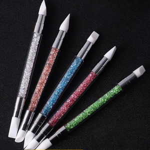 Stylo de gaufrage à double tête en silicone <span class=keywords><strong>pour</strong></span> l'art des <span class=keywords><strong>ongles</strong></span>, outil de <span class=keywords><strong>brosse</strong></span> de bâton de poudre de miroir <span class=keywords><strong>magique</strong></span> - Product Image 1