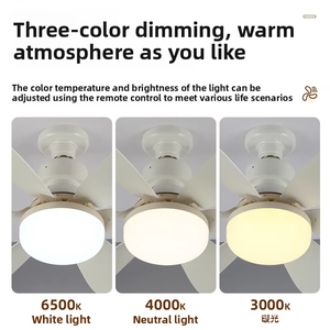 Modern Silent LED <b>Ceiling</b> Fan for Home Office Dining 60W 220V ABS Lamp Body E27 Converter Base <b>Remote</b> <b>Control</b> Bedroom 50004222 5 - Product Image 3