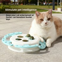 Jouet rotatif interactif pour chat, plateau tournant amusant, jeu d'entraînement et de puzzle pour animaux de compagnie avec boule de catnip, étanche, vente en gros