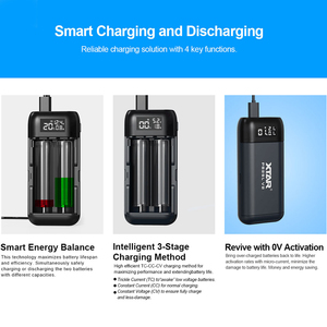 XTAR 오리지널 OEM 로고 PB2L V2 휴대용 DIY 용량 조절 가능 TYPE-C QC3.0 18650 21700 배터리 충전기 및 보조배터리 (18650 배터리용) - Product Image 3