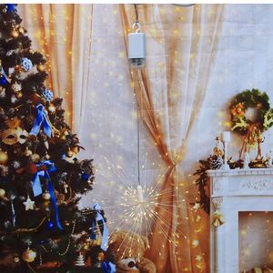 ไฟประดับรูปดาวระยิบระยับแบบลวดทองแดง LED 8 ฟังก์ชั่น ใช้แบตเตอรี่ มาตรฐาน IP44 แสงสีขาวอบอุ่น ปรับความสว่างได้ เหมาะสำหรับตกแต่งคริสต์มาส - Product Image 2