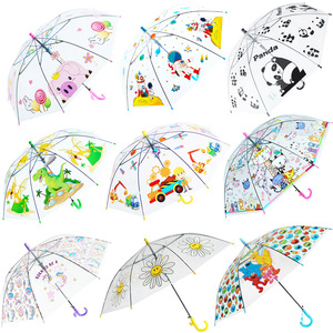 Paraguas transparente automático para niños de 19 pulgadas al por mayor de fábrica con costillas de 8K y mango de EVA con diseño de dibujos animados - Product Image 3