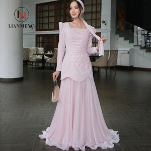 <span class=keywords><strong>Vestido</strong></span> Formal de <span class=keywords><strong>Dos</strong></span> <span class=keywords><strong>Piezas</strong></span> LM S22 Rosa Elegante con Bordado Floral y Falda Fluida de Chifón, Ideal para Bodas y Eventos Especiales - Product Image 1
