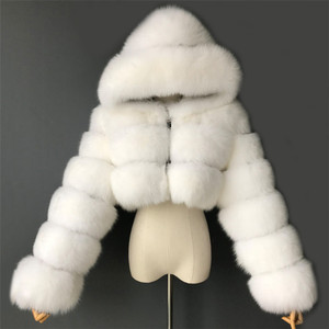 Cappotto <span class=keywords><strong>Invernale</strong></span> da <span class=keywords><strong>Donna</strong></span> Giacca in Pelliccia Sintetica con Cappuccio - Product Image 4