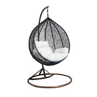 Fauteuil suspendu en forme d'œuf en métal moderne pour une utilisation en intérieur/extérieur dans le salon, le bureau à domicile, le parc, les meubles