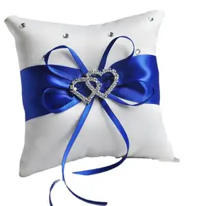 Wedding Party Hot Sale Bowknot Heart Shape Rhinestone Decoration Accessories Supplies Wedding Favors Bridal Ring Pillow Cushion