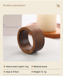 Anillo de Servilleta de Madera Personalizado, Redondo, al por Mayor, para el Hogar, Fiestas, Bodas, Hecho a Mano - Product Image 2