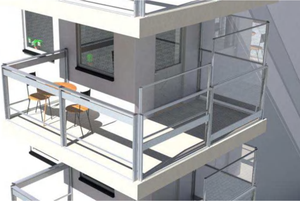 2025 New Designed Retractable 1.8m High Wind-stop Commercial Glass Balustrade <strong>Railing</strong> with <strong>Planter</strong> Box - Product Image 4