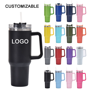 Wholesale Custom Logo Outdoor 40oz Double Walled Travel Mugs Stainless Steel Vacuum Insulated Travel Tumbler <b>With</b> Handle - Product Image 3
