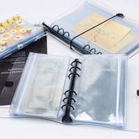 Pochettes de Classeur A5 A6 A7 Transparentes en PVC, Étuis Zippés Double Poches, Enveloppes Budgétaires sans Tête de Fermeture Éclair, Enveloppes pour Argent Liquide