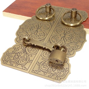 Manija de Puerta de Cobre Antigua de Estilo Artístico y Artístico Antiguo, 275x190mm, Acabado Cepillado para Puerta de Madera - Product Image 5