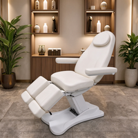 Fauteuil de soin esthétique professionnel en cuir blanc, réglable, avec repose-jambes segmenté, pour SPA et massage, idéal pour salon de beauté (OEM)