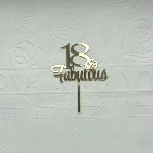 Fabuloso Adorno Acrílico Dorado para Pastel de <span class=keywords><strong>Cumpleaños</strong></span> Número 18, 21, 30, <span class=keywords><strong>40</strong></span>, 50, para Decoración de Postres en Fiestas de Navidad y <span class=keywords><strong>Cumpleaños</strong></span> - Product Image 6