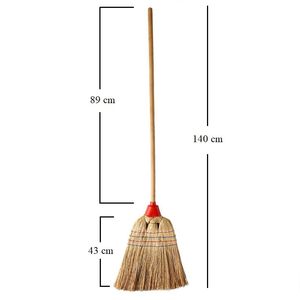 Scopa in Sorgo da 140 cm con 4 Fili per la Pulizia di Sentieri e Giardini Esterni - Product Image 2