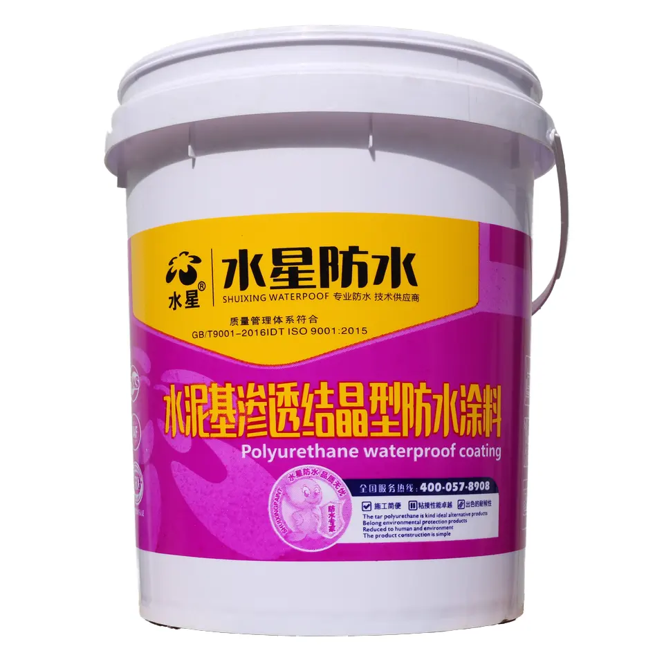 Industrial-Style Modern Rubber Cement-Based Permeable Crystalline Waterproof Roof Building Coating Swimming Pools 5-Year