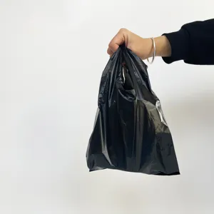 Proveedor de bolsas, productos de embalaje para el hogar, bolsa de pie, camiseta laminada transparente, compras, plástico HDPE desechable Li Fa