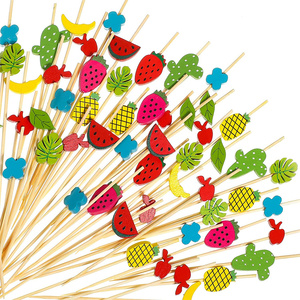 Brocheta desechable de bambú para decoración de fiestas, pinchos de frutas y palos de bambú para <span class=keywords><strong>SAIE</strong></span> - Product Image 1