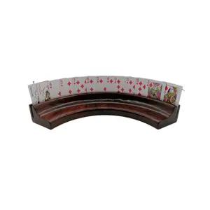 New design casino accessories curved sector Hands-Free Poker Easy Play Poker Seat Playing Card holder wooden Poker Holder