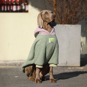 Qiqu เสื้อฮู้ดสำหรับสุนัขขนแกะมีฮู้ดดีไซน์ใหม่ออกแบบได้ตามต้องการเสื้อผ้าสุนัขขนาดใหญ่ - Product Image 4