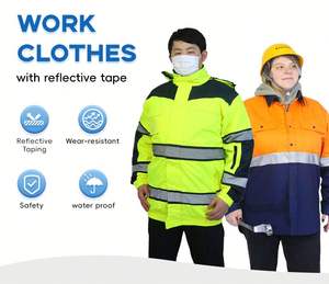Men's Custom Logo <b>Work</b> Jacket Warmer Softshell Reflective Safely Jacket Reflective Jackets Orange - Product Image 6