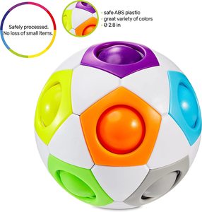 Gadgets sensoriels intelligents de fête, jouets, soulagement du Stress Pop <span class=keywords><strong>n</strong></span> Play, bas, bouchons de football, Puzzle 3D, <span class=keywords><strong>boule</strong></span> Cube <span class=keywords><strong>magique</strong></span> arc-en-ciel - Product Image 6