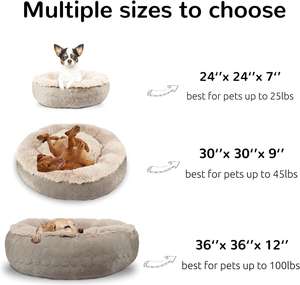 ZYZPET-cama de Donut redonda para perro, cojín suave de enfriamiento, cama de Donut disponible de doble cara (x-grande, marrón claro) - Product Image 5