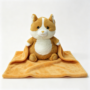Peluche de Corgi personalizado, Peluche de Corgi naranja, Juego de manta de Corgi, Lindo juguete para perro - Product Image 1