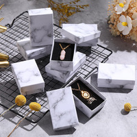 B648 Bijoux Cadeau En Vrac Petit Emballage Boîtes Bracelet Collier Anneau Boucle D'oreille Mini Marbre Carton D'affaires De Mariage Marbre Boîte