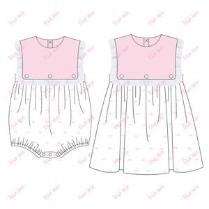 Vestito da Principessa per Bambine <span class=keywords><strong>Bianco</strong></span> con Pizzo Traforato Abbigliamento Coordinato Estivo a Pois Svizzeri per Bambine - Product Image 4