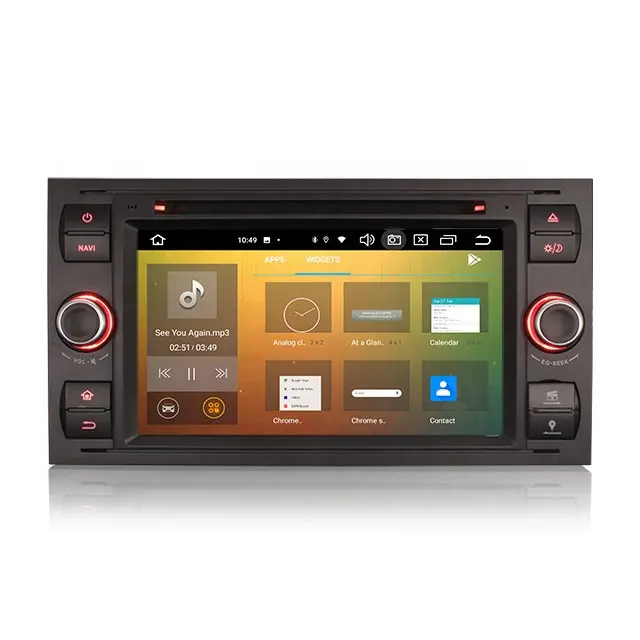 Erisin ES8566FB 7 "Schwarz DSP 8 Core Android 12.0 Auto DVD-Player Für Ford Fiesta Fusion Kuga Transit Galaxy CarPlay Android Auto