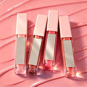 Gloss à lèvres brillant nude avec étui lumineux LED pour filles, haute pigmentation, <span class=keywords><strong>vitamine</strong></span> E, effet miroir - Product Image 1