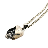 Unique 925 Argent Punk Crâne Hommes Bijoux Pendentif