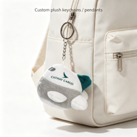Porte-clés en peluche avion au design populaire, motif personnalisé, mini porte-clés avion en peluche, breloques de sac en forme d'avion de dessin animé, porte-clés doux en forme d'avion