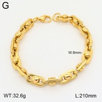 Pulsera de Cadena Gruesa Circular Chapada en Oro con Diseño Geométrico Moderno para Mujeres y Hombres para Uso Diario