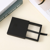 Boîte de présentation de bijoux personnalisable avec tiroir coulissant en feuille d'or, compartiments pour colliers et boucles d'oreilles, emballage en carton rigide fait main, plastique