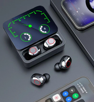 Earbud tws nirkabel bt, headphone gaming tipe-c dalam telinga stereo olahraga M90 pro max