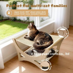 <span class=keywords><strong>Cama</strong></span> para Gatos Transpirable <span class=keywords><strong>de</strong></span> Madera y Sisal <span class=keywords><strong>con</strong></span> Poste <span class=keywords><strong>Rascador</strong></span> y Columpio Colgante - Para Todas las Estaciones, para Sala <span class=keywords><strong>de</strong></span> Estar y Balcón (Caja) - Product Image 3