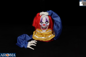 Aroma - Payaso Animado de Halloween de 14 Pulgadas con Cabeza Móvil y Ojos LED, Accesorios Musicales Aterrador para Decoración de Casas Encantadas y Bares - Product Image 4