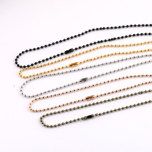 Chaîne à perles métalliques 60 cm, ronde, plaquée noire, matériel de bijouterie, fournitures de bricolage - Product Image 3