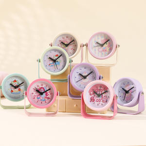 Réveil de bureau miniature haut de gamme pour enfants, motif dessin animé mignon, pour garçons et filles, rose silencieux avec mouvement des secondes fluide - Product Image 4