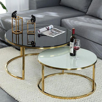 Ensembles de meubles de salon Tables basses centrales en métal Meuble De Table De Luxe moderne Basse Salon Table basse en verre